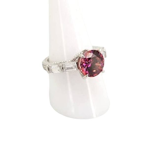 Swarovski® Red & White Cubic Zirconia Thermal Color Fusion Ring Sz 9 - Picture 8 of 15